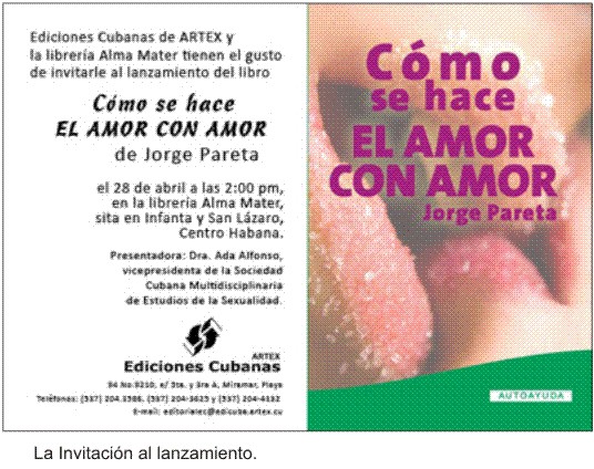 Invitación al lanzamiento del libro eBook e-book como se hace el amor con amor, como hacer el amor, como tener una relacion de pareja feliz 